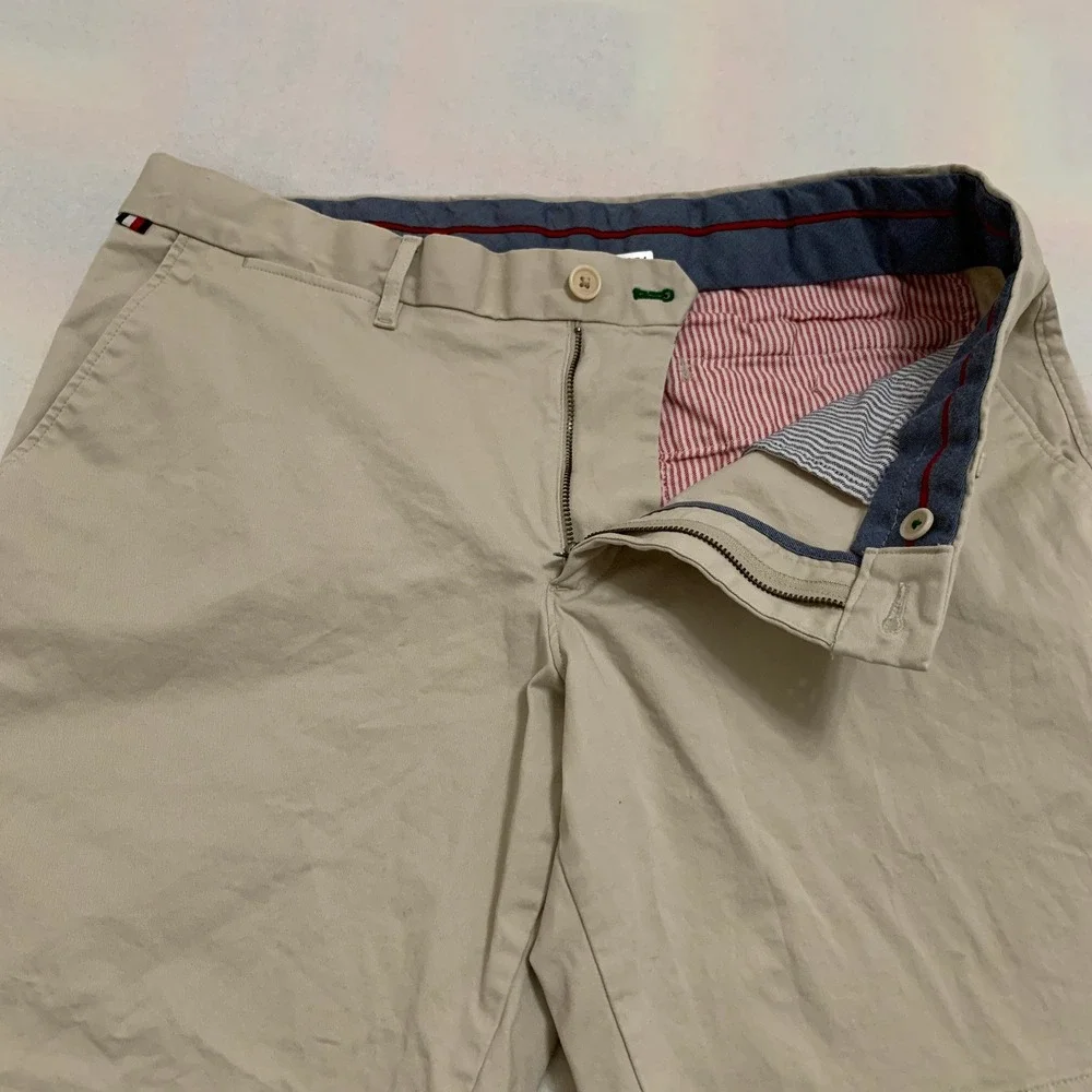 Tommy Hilfiger Men's Size 36‎ Khaki Tan Stretch Chino Shorts 9